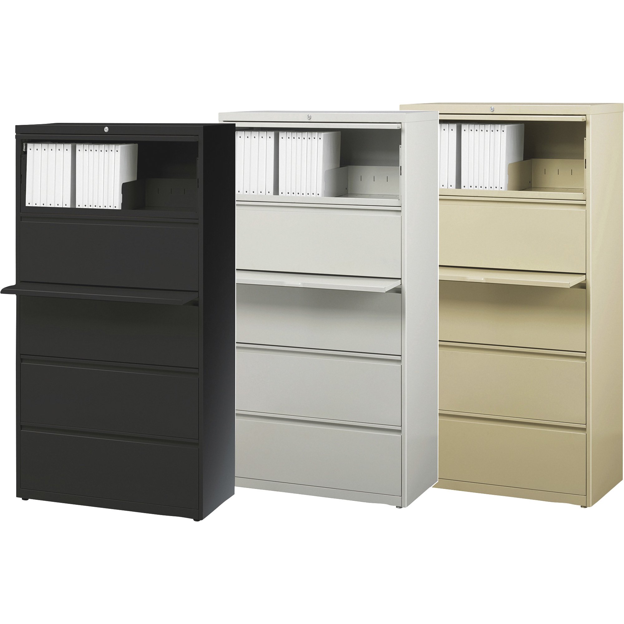 Hirsh Industries 5-Drawer File Cabinet for Letter-, Legal-, or A4-Size Folders — 30in.W x 18 5/8in.D x 67 5/8in.H